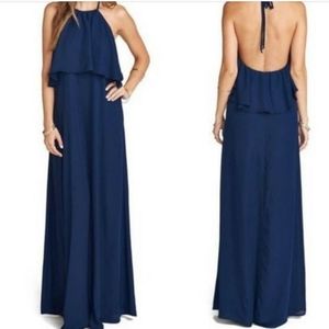 Show Me Your Mumu BLACK Halter Open Back Maxi Dress SIZE LARGE